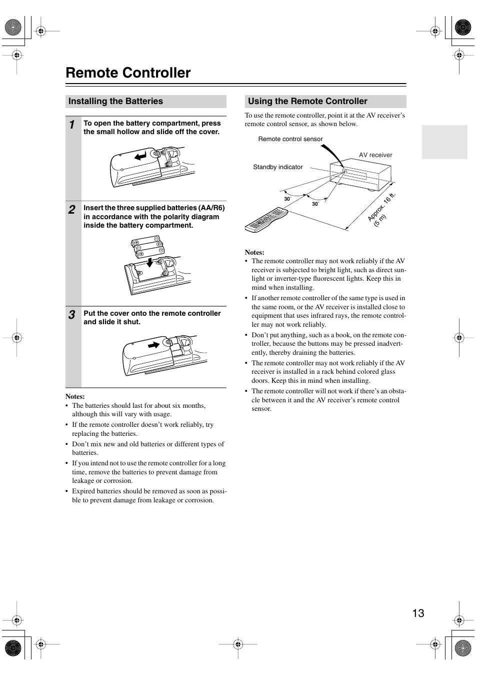Remote controller | Integra DTR-5.5 User Manual | Page 13 / 96