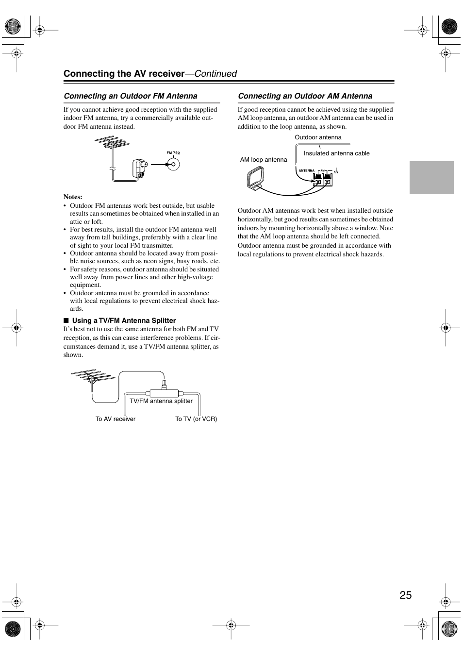 Connecting the av receiver —continued | Integra DTR-5.5 User Manual | Page 25 / 96