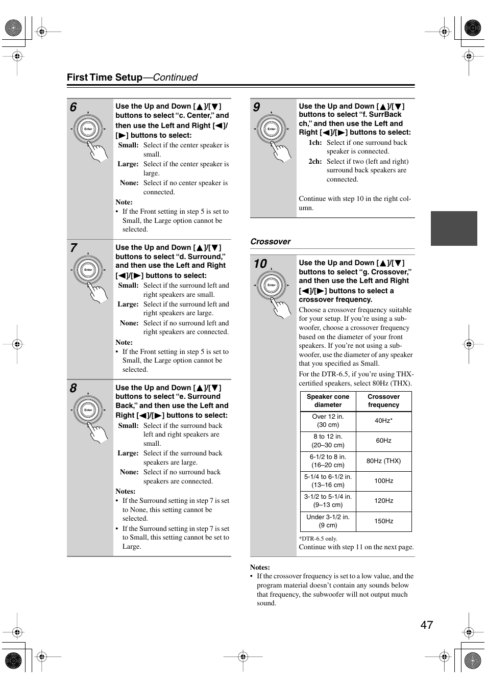 First time setup —continued | Integra DTR-5.5 User Manual | Page 47 / 96