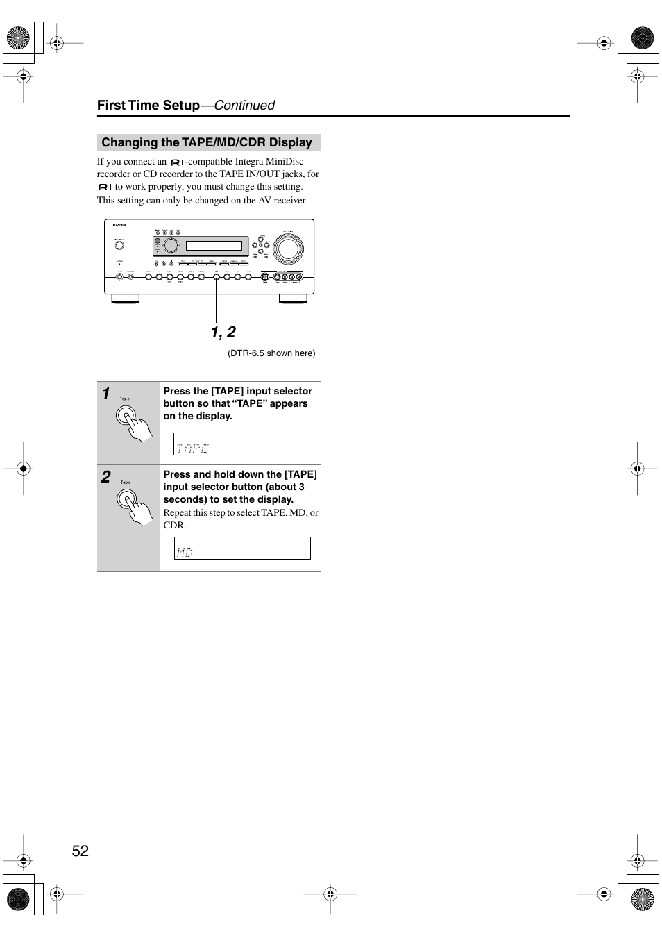 Integra DTR-5.5 User Manual | Page 52 / 96