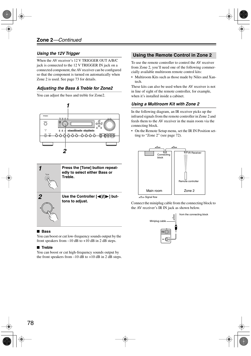 Zone 2 —continued | Integra DTR-5.5 User Manual | Page 78 / 96