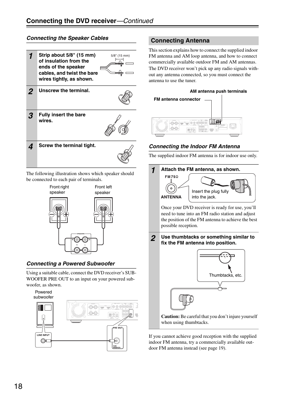 Connecting the dvd receiver —continued | Integra DSR-4.8 User Manual | Page 18 / 80