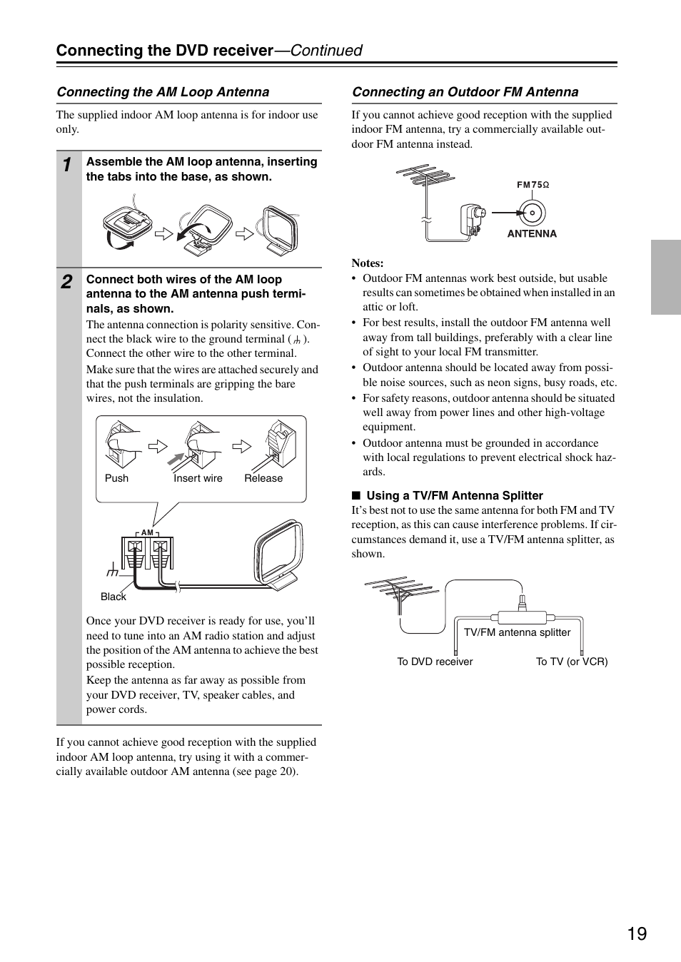 Connecting the dvd receiver —continued | Integra DSR-4.8 User Manual | Page 19 / 80