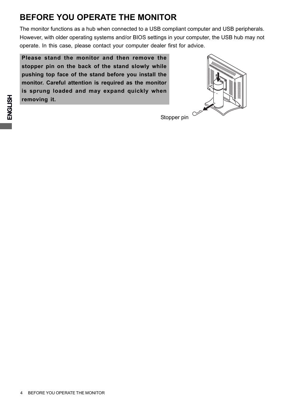 Before you operate the monitor | Iiyama PROLITE H2010 User Manual | Page 10 / 44