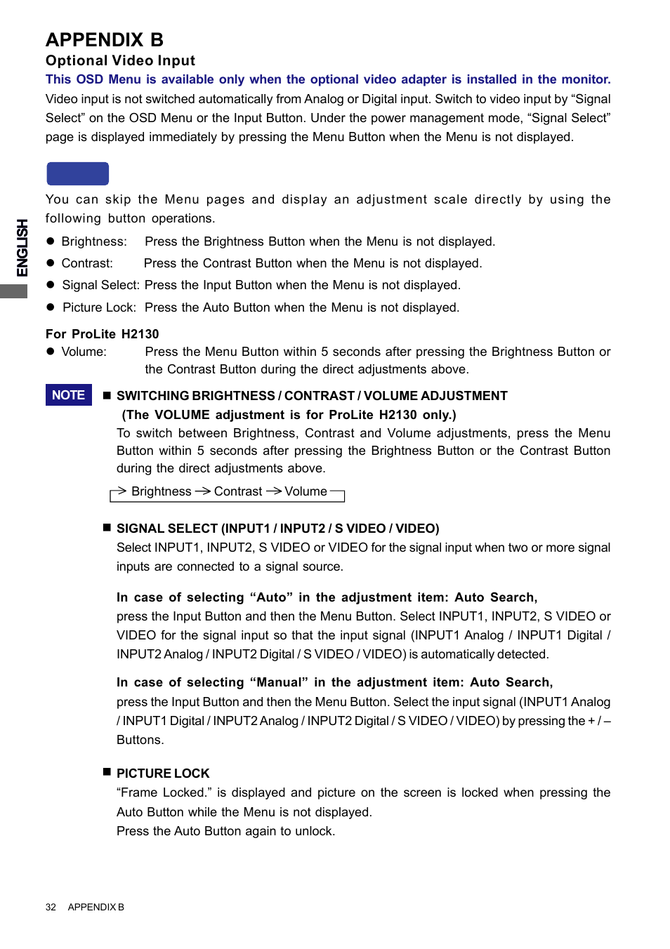 Appendix b | Iiyama PROLITE H2010 User Manual | Page 38 / 44