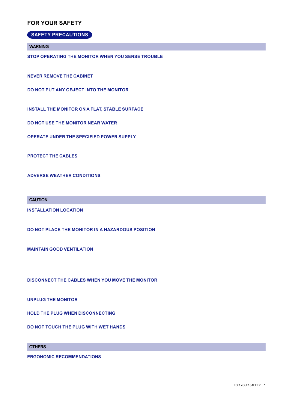 For your safety | Iiyama L400W User Manual | Page 3 / 24