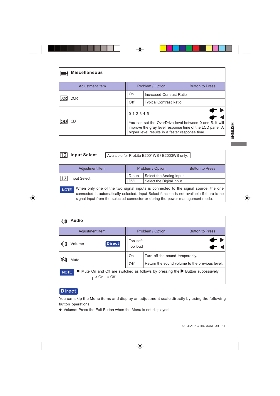Direct | Iiyama PROLITE E2003WSV User Manual | Page 17 / 30