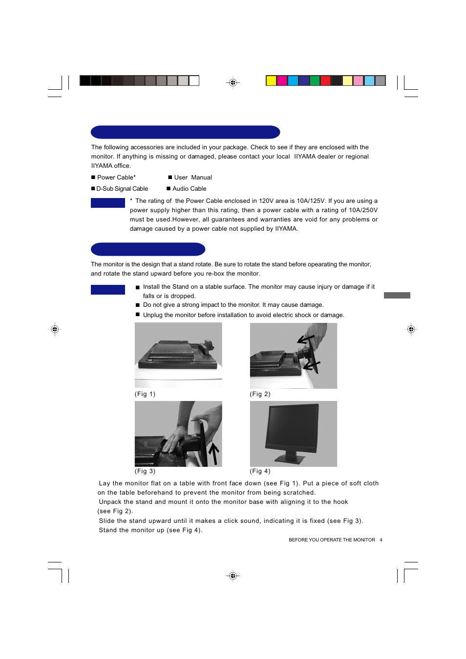Before you operate the monitor | Iiyama Prolite E4835 User Manual | Page 9 / 25