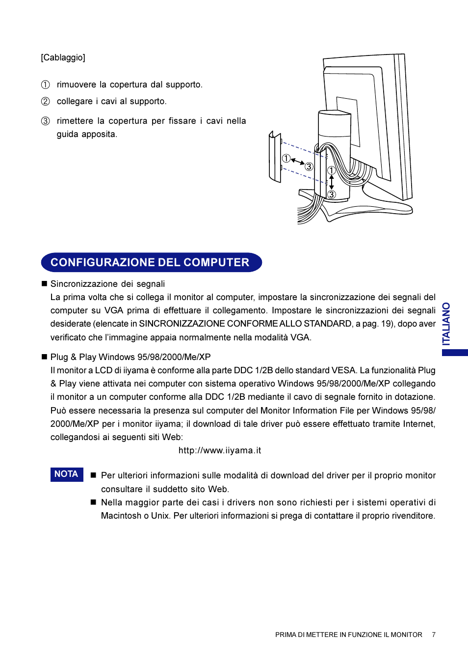 Configurazione del computer | Iiyama AX3819UT BK User Manual | Page 123 / 136