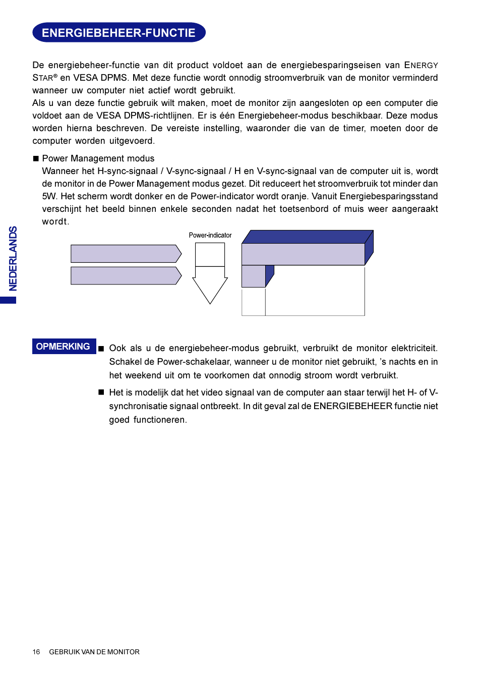Energiebeheer-functie, Nederlands | Iiyama AX3819UT BK User Manual | Page 88 / 136
