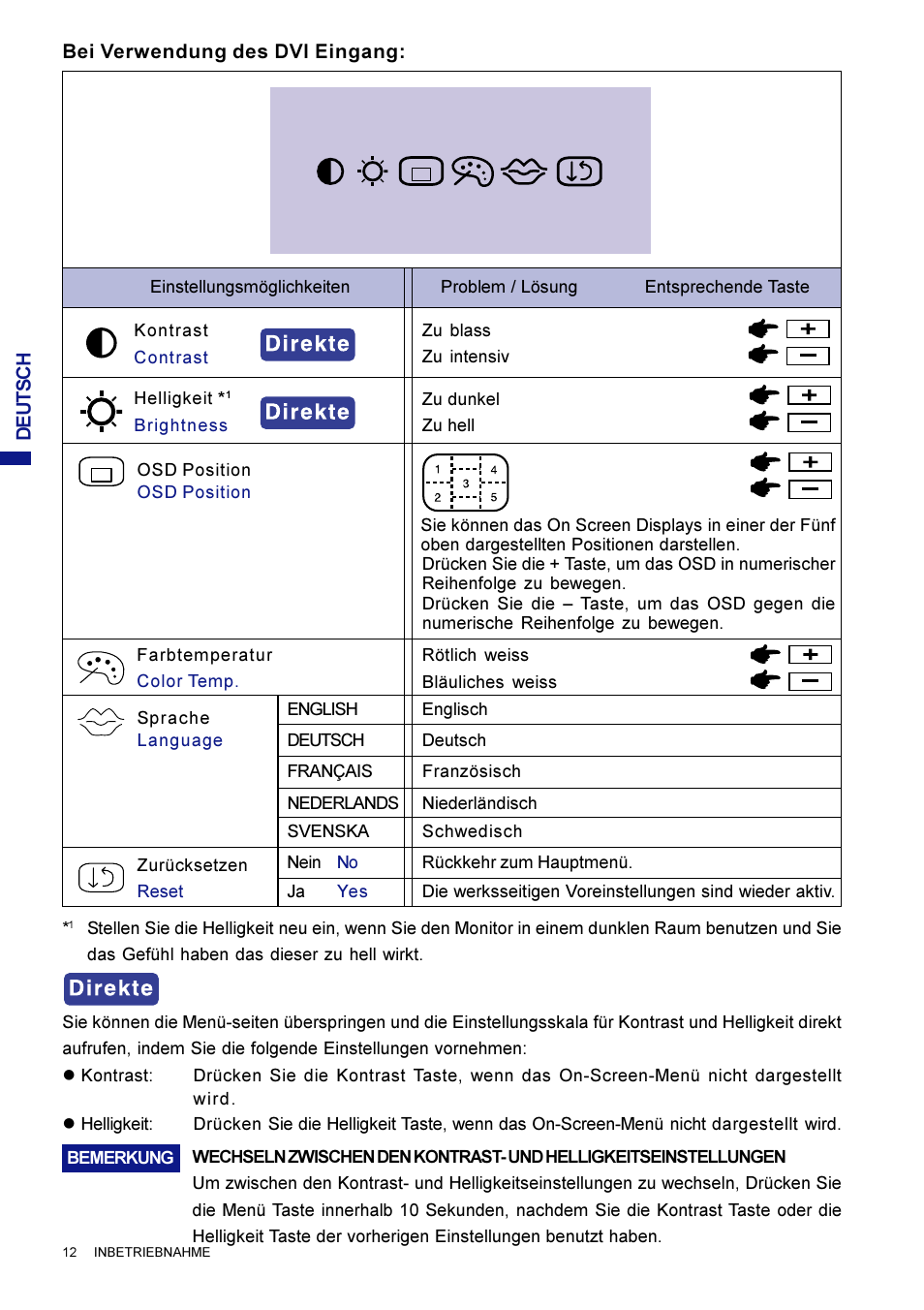M e n ü | Iiyama AX3835UT User Manual | Page 40 / 136