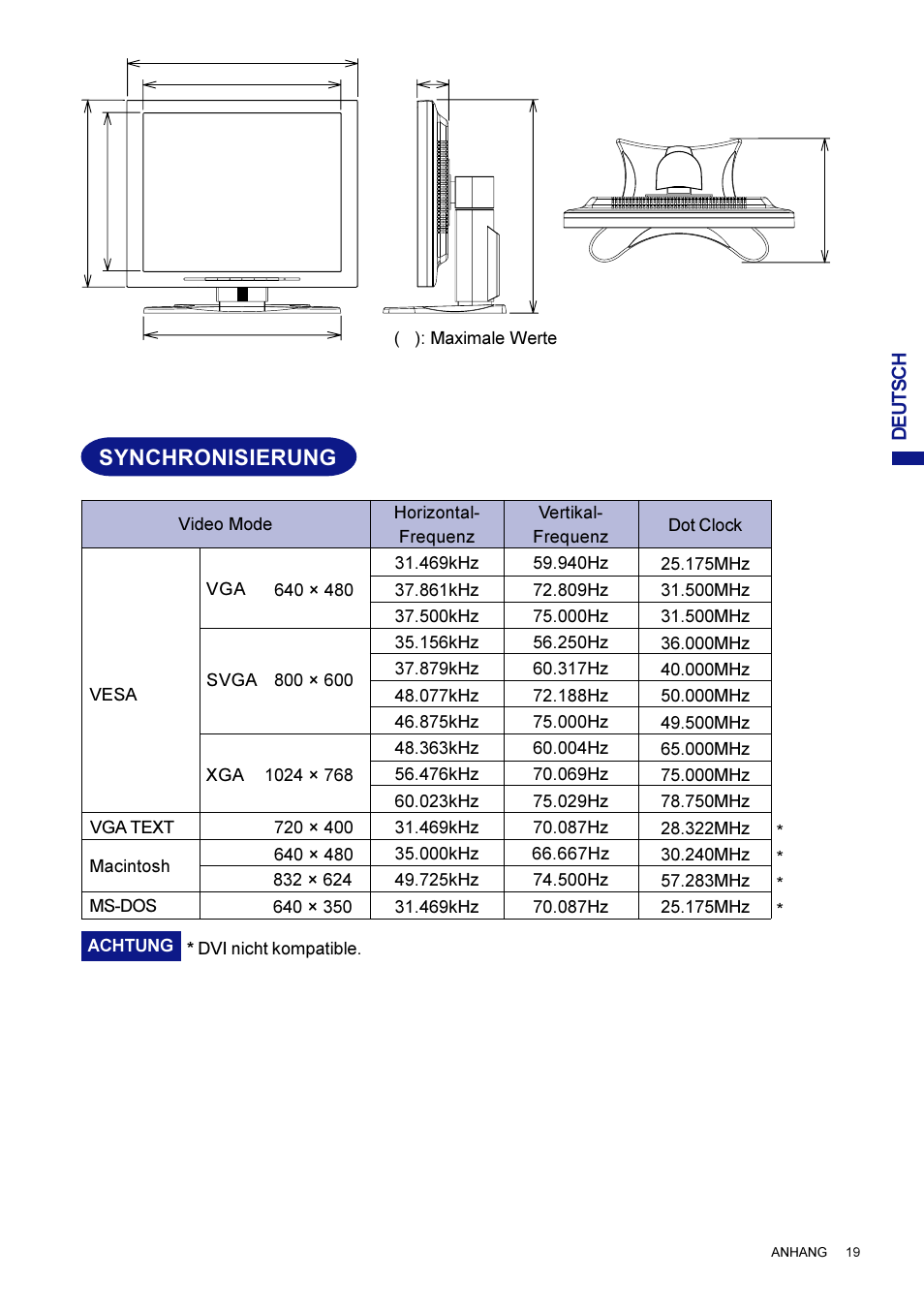 Synchronisierung | Iiyama AX3835UT User Manual | Page 47 / 136