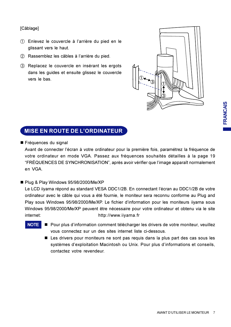 Mise en route de l’ordinateur | Iiyama AX3835UT User Manual | Page 57 / 136