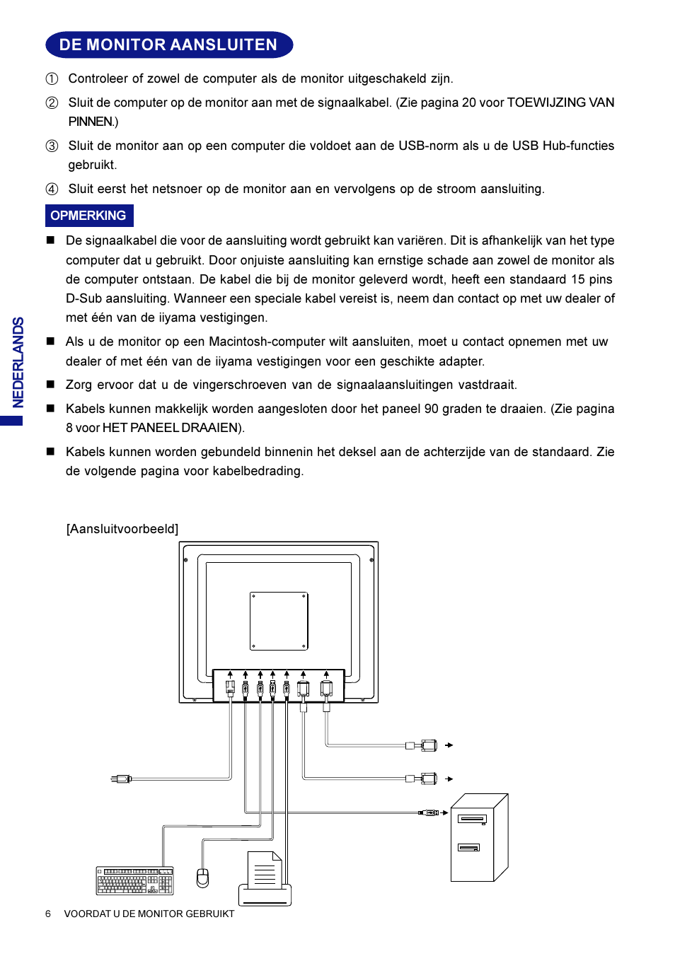 De monitor aansluiten | Iiyama AX3835UT User Manual | Page 78 / 136