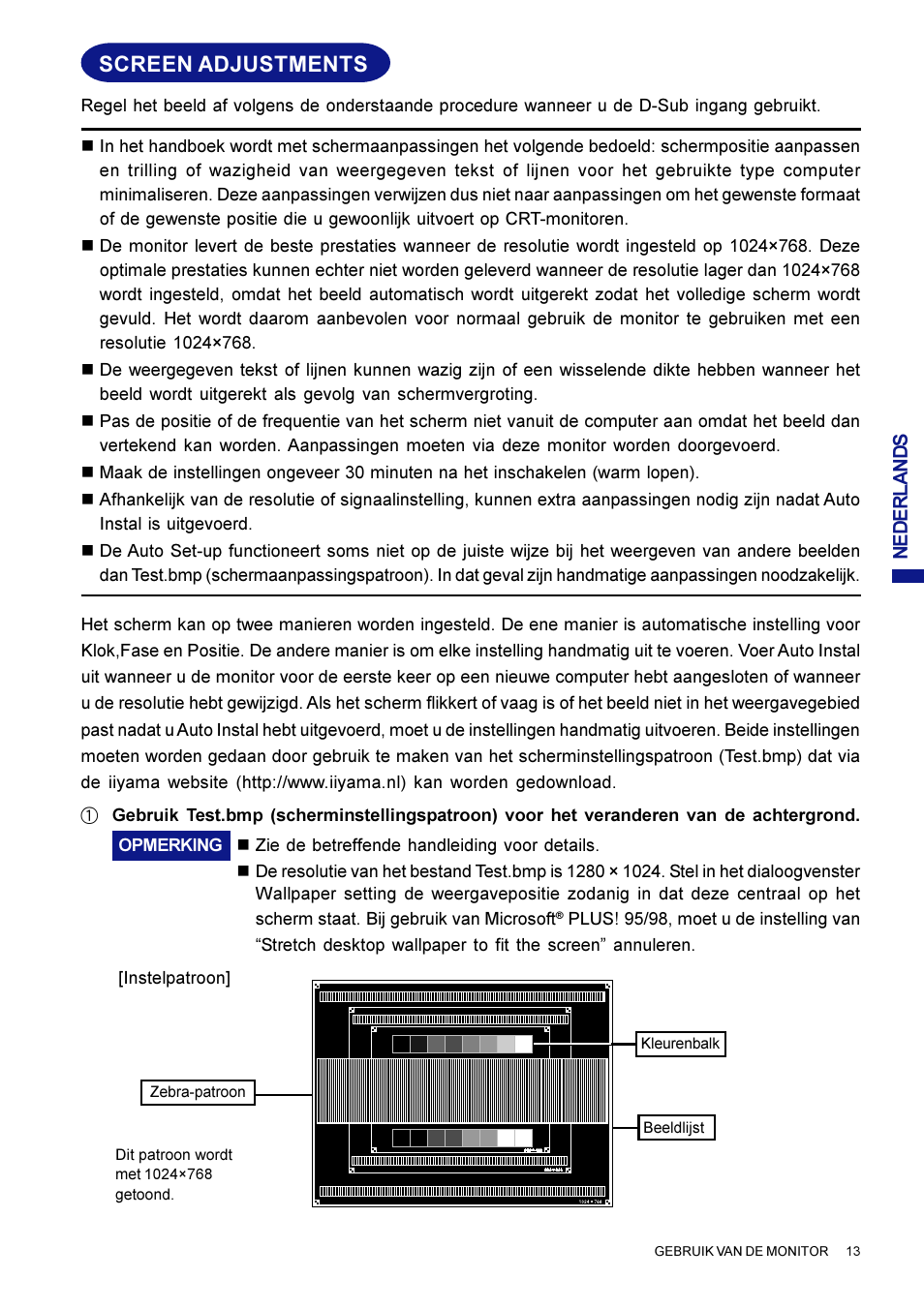 Screen adjustments | Iiyama AX3835UT User Manual | Page 85 / 136