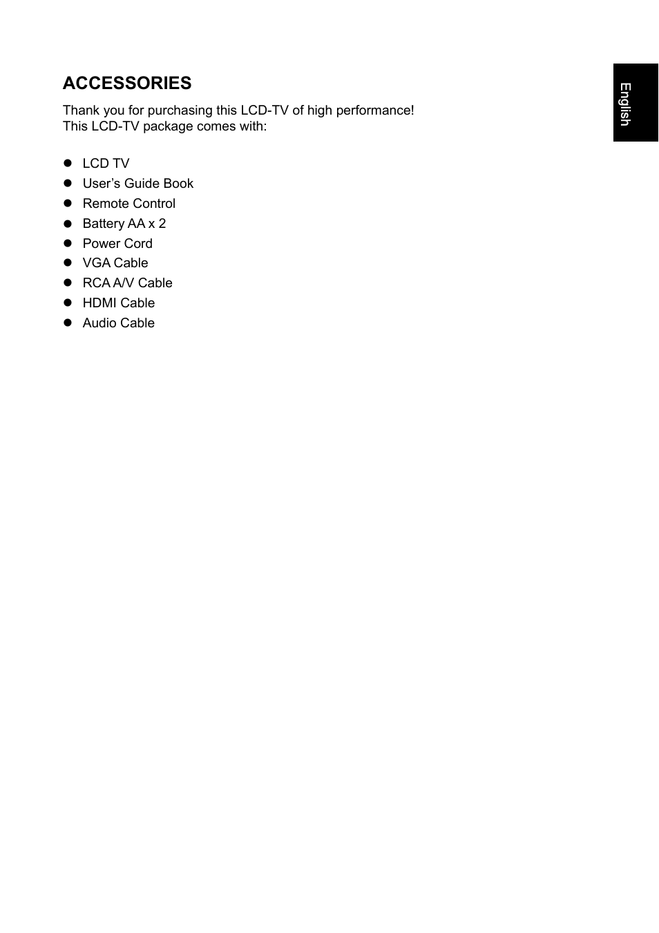 Accessories | Iiyama PROLITE PLC1900WTV User Manual | Page 5 / 23