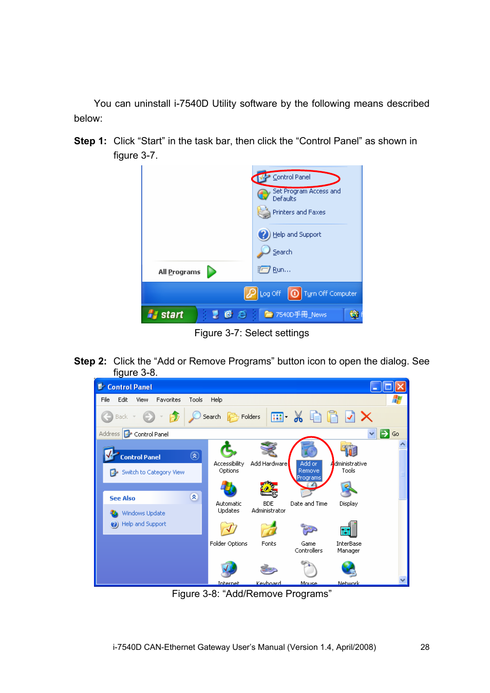Uninstall i-7540d utility | ICP DAS USA I-7540D User Manual | Page 28 / 121