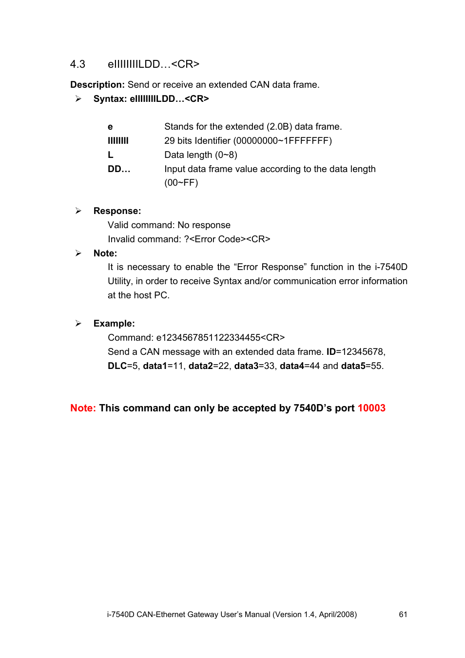 3 eiiiiiiiildd…<cr, Eiiiiiiiildd…<cr | ICP DAS USA I-7540D User Manual | Page 61 / 121