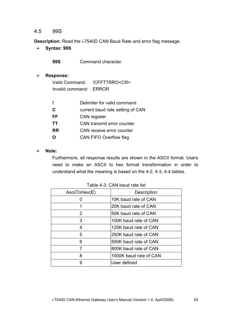 5 99s | ICP DAS USA I-7540D User Manual | Page 63 / 121