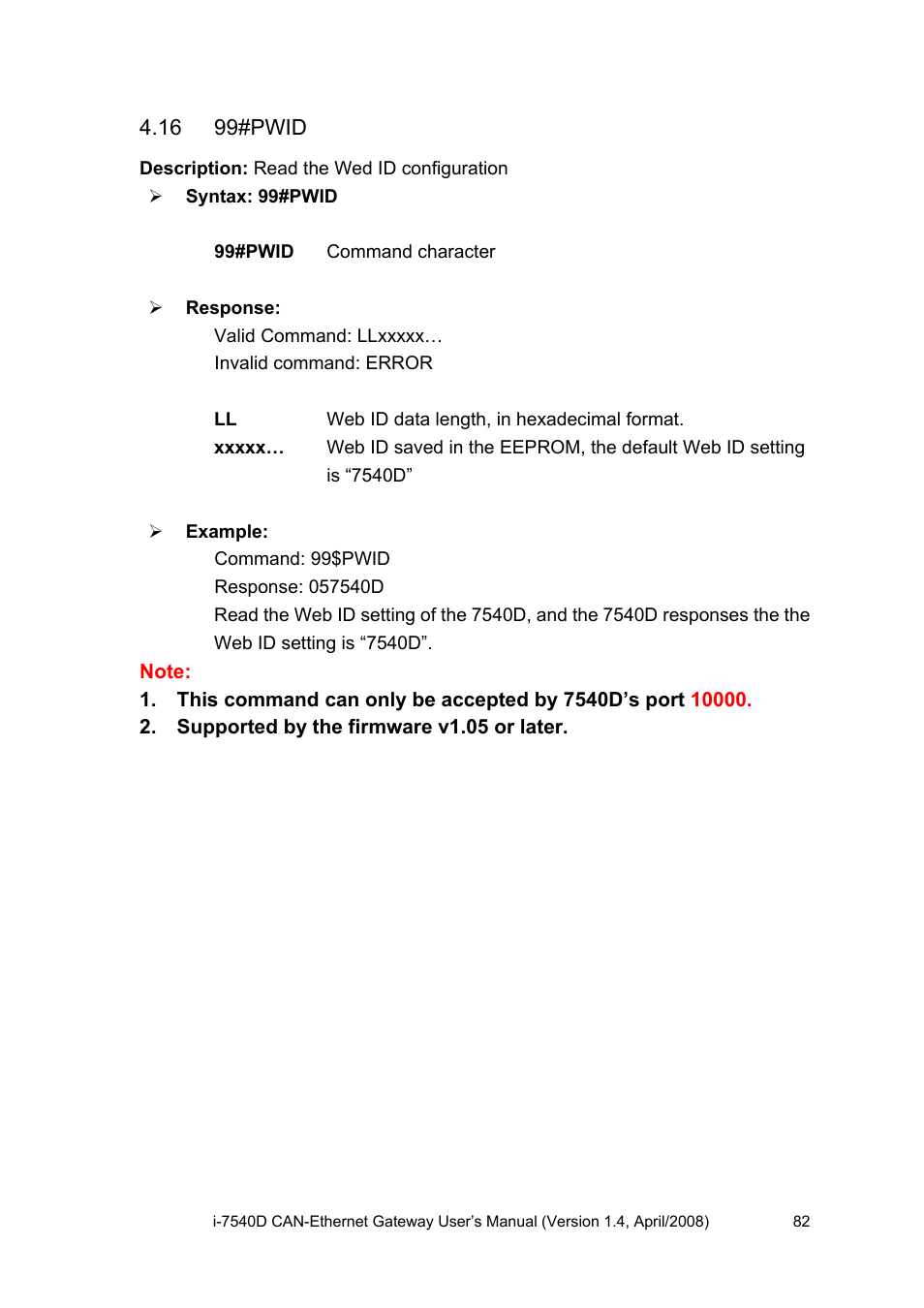16 99#pwid, 99#pwid | ICP DAS USA I-7540D User Manual | Page 82 / 121