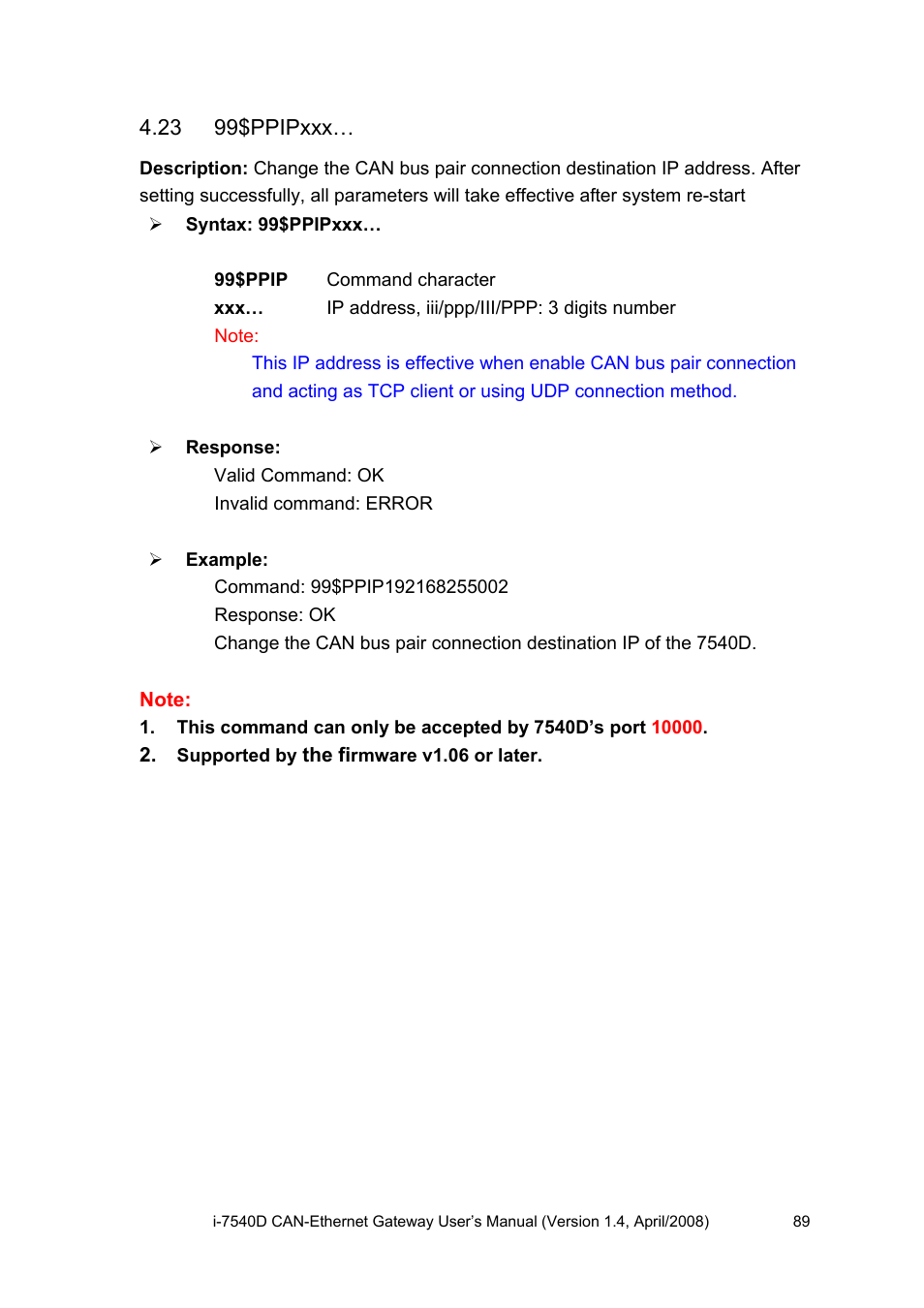23 99$ppipxxx, 99$ppipxxx | ICP DAS USA I-7540D User Manual | Page 89 / 121