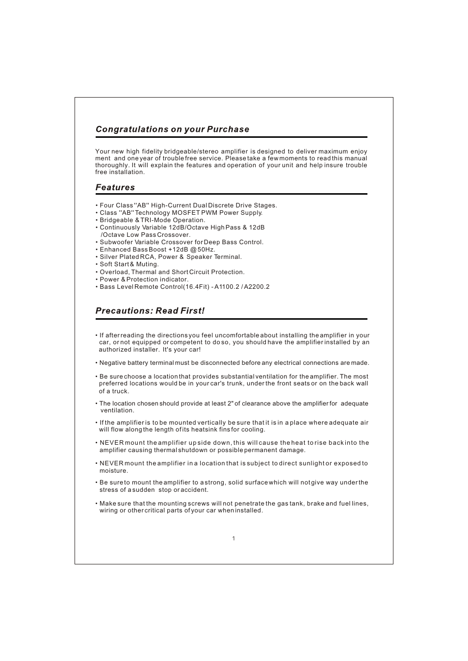 Вк 2 | Interfire Audio A900.4 User Manual | Page 2 / 17