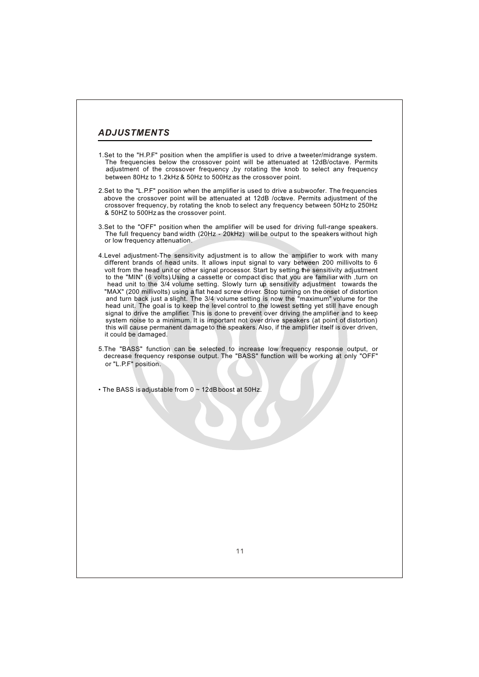 Вк 13, Adjustments | Interfire Audio G2-800 User Manual | Page 13 / 20