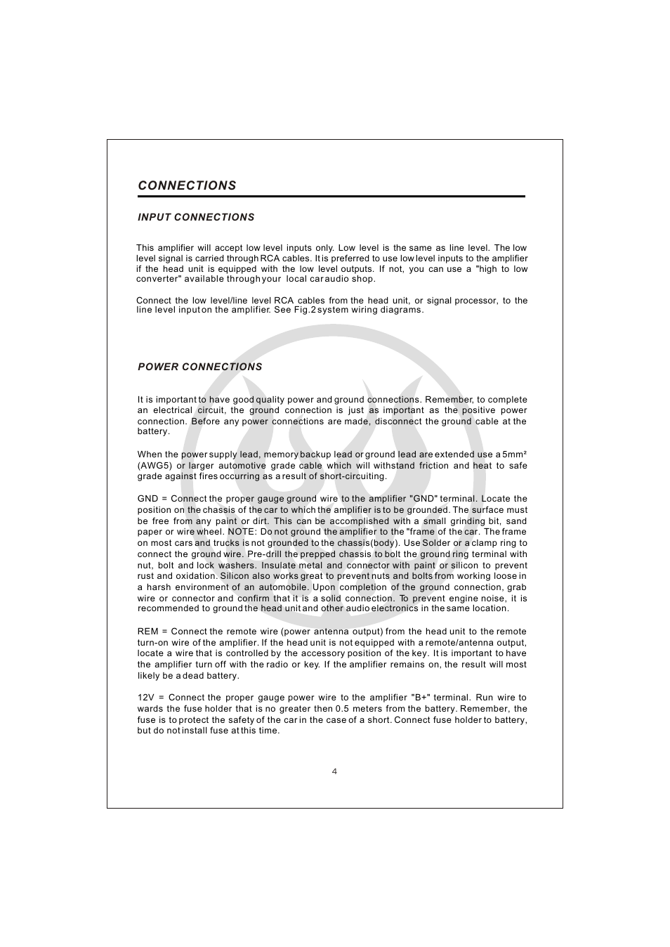 Вк 6, Connections | Interfire Audio G2-800 User Manual | Page 6 / 20