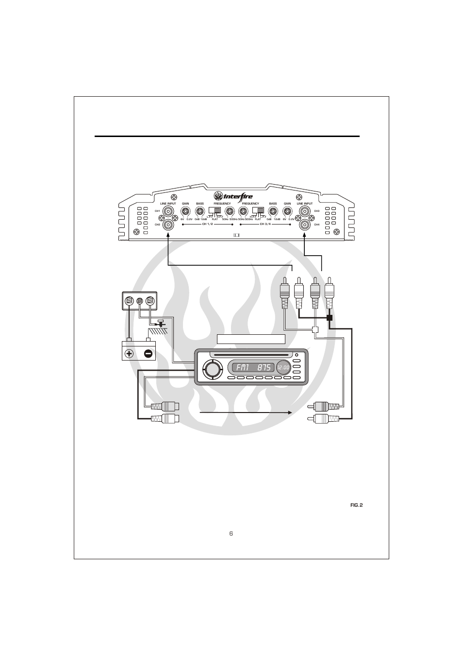 Вк 8, 4channel system wiring diagram, Aut o - antenna lead car stereo head unit | Interfire Audio G2-800 User Manual | Page 8 / 20