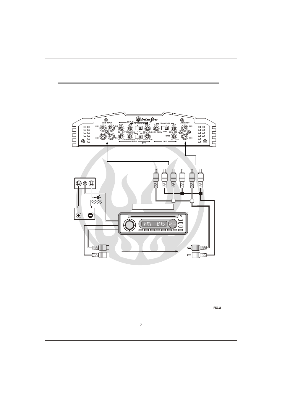 Вк 9, 5channel system wiring diagram, Aut o - antenna lead car stereo head unit | Interfire Audio G2-800 User Manual | Page 9 / 20