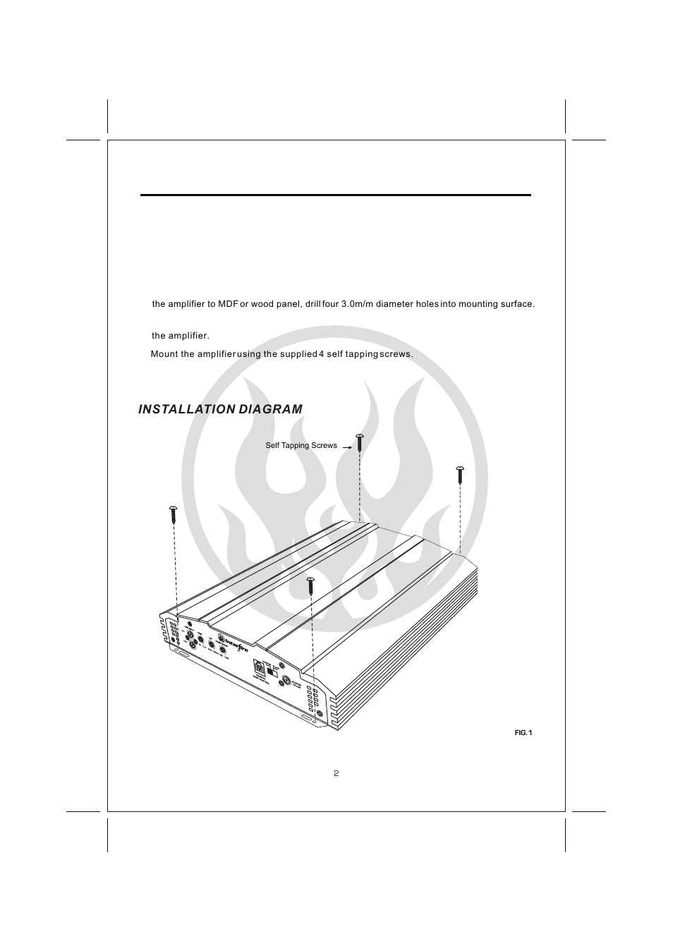 Вк 4, Installation, Installation diagram | Interfire Audio G1-3000 User Manual | Page 4 / 16