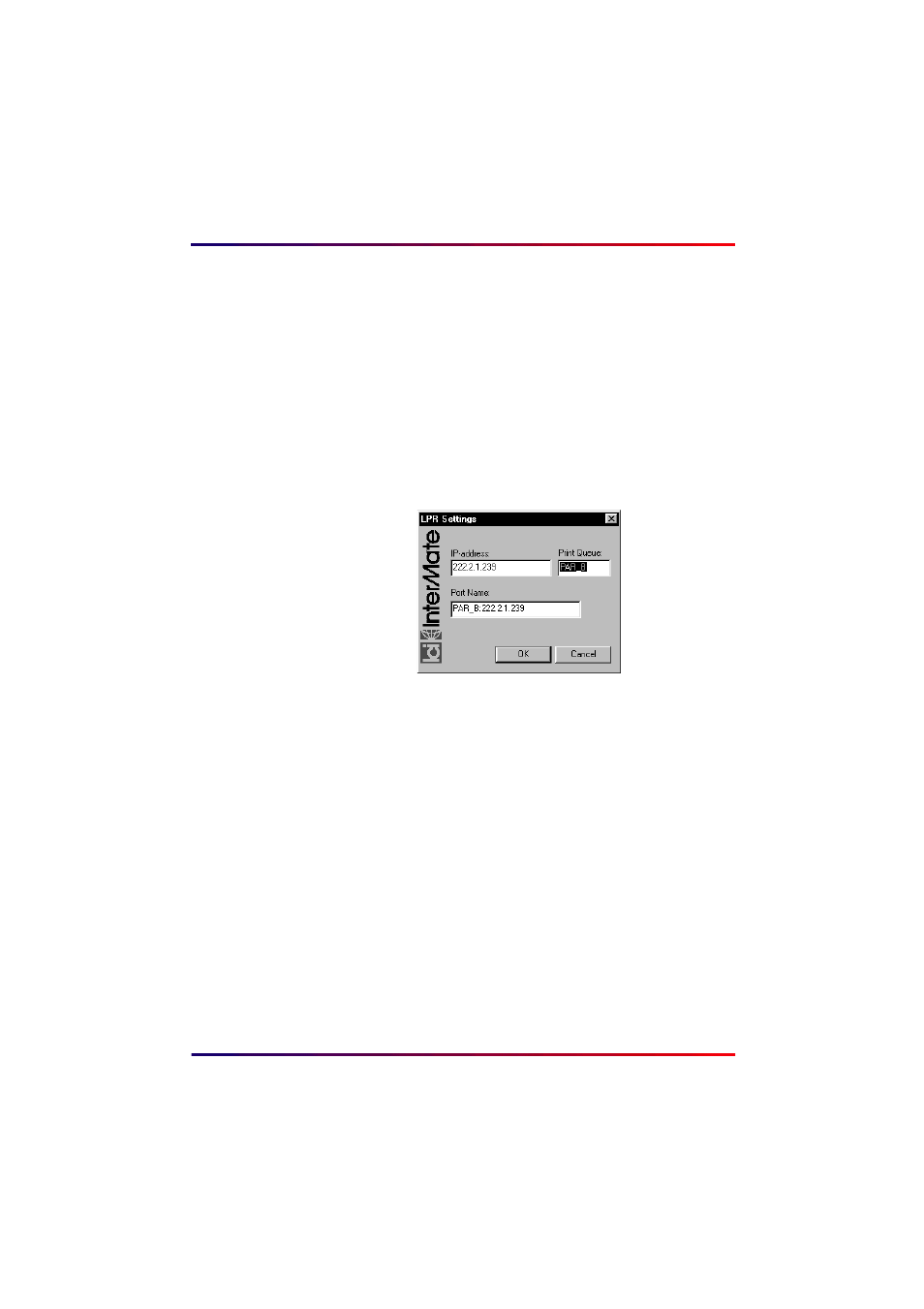 Print queue name>:<ip address | Intermate 100 User Manual | Page 48 / 257