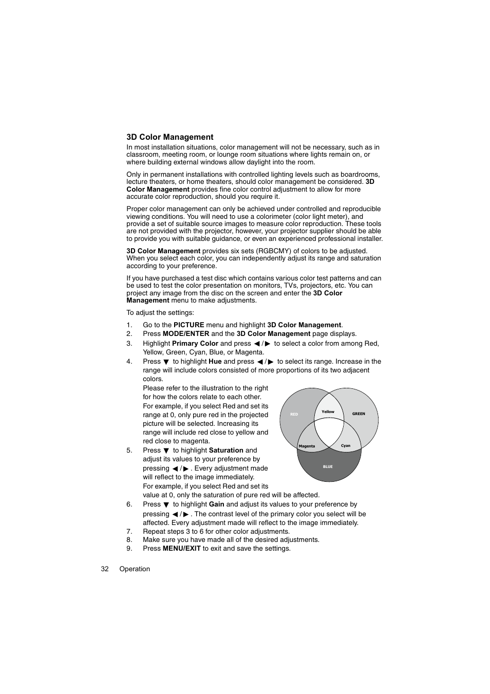 InFocus IN100 User Manual | Page 32 / 55