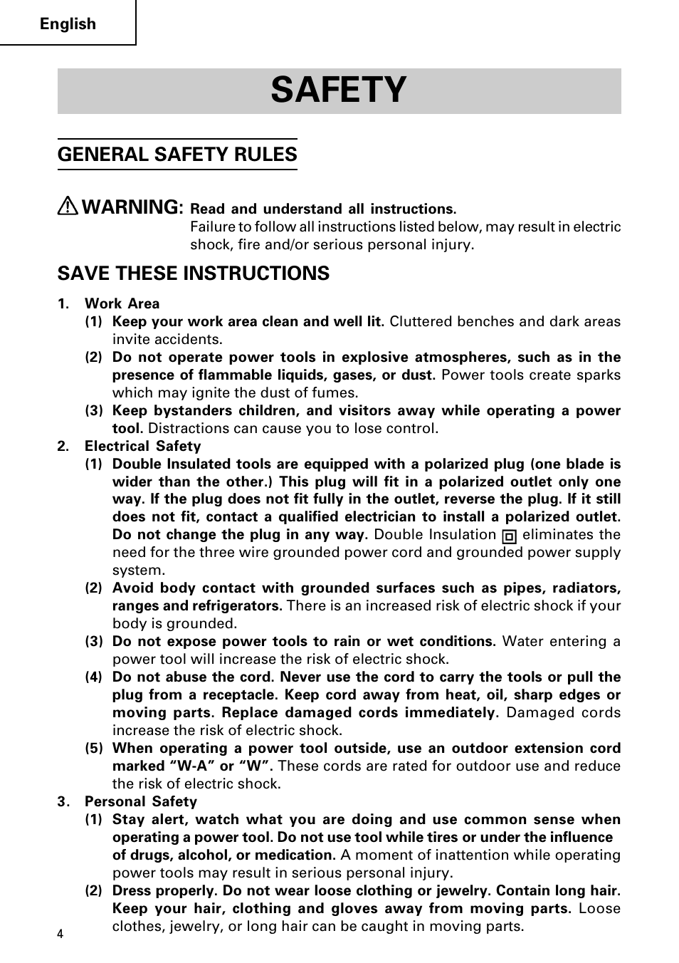 Safety, General safety rules warning, Save these instructions | InFocus DH 24PD3 User Manual | Page 4 / 76