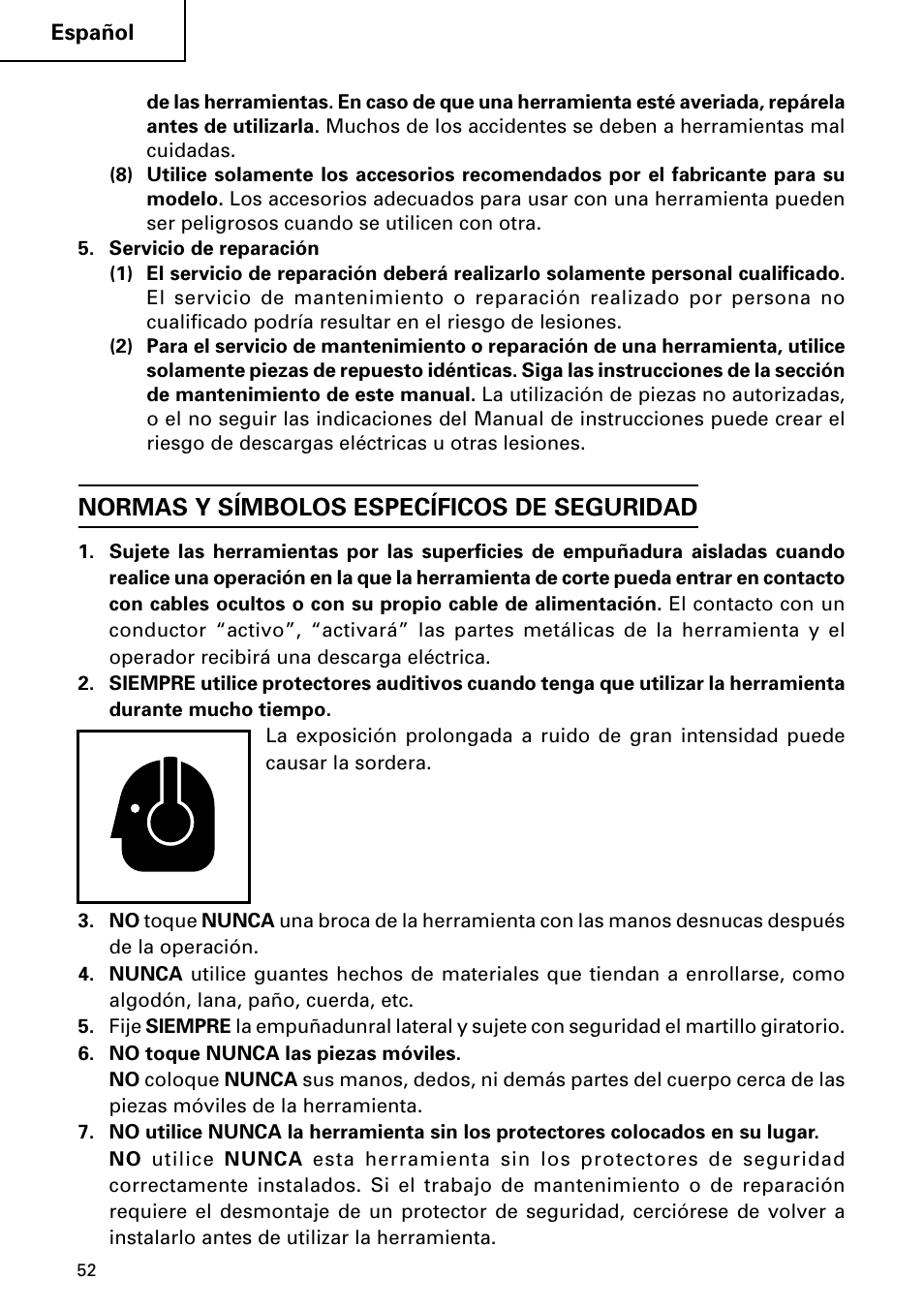 Normas y símbolos específicos de seguridad | InFocus DH 24PD3 User Manual | Page 52 / 76