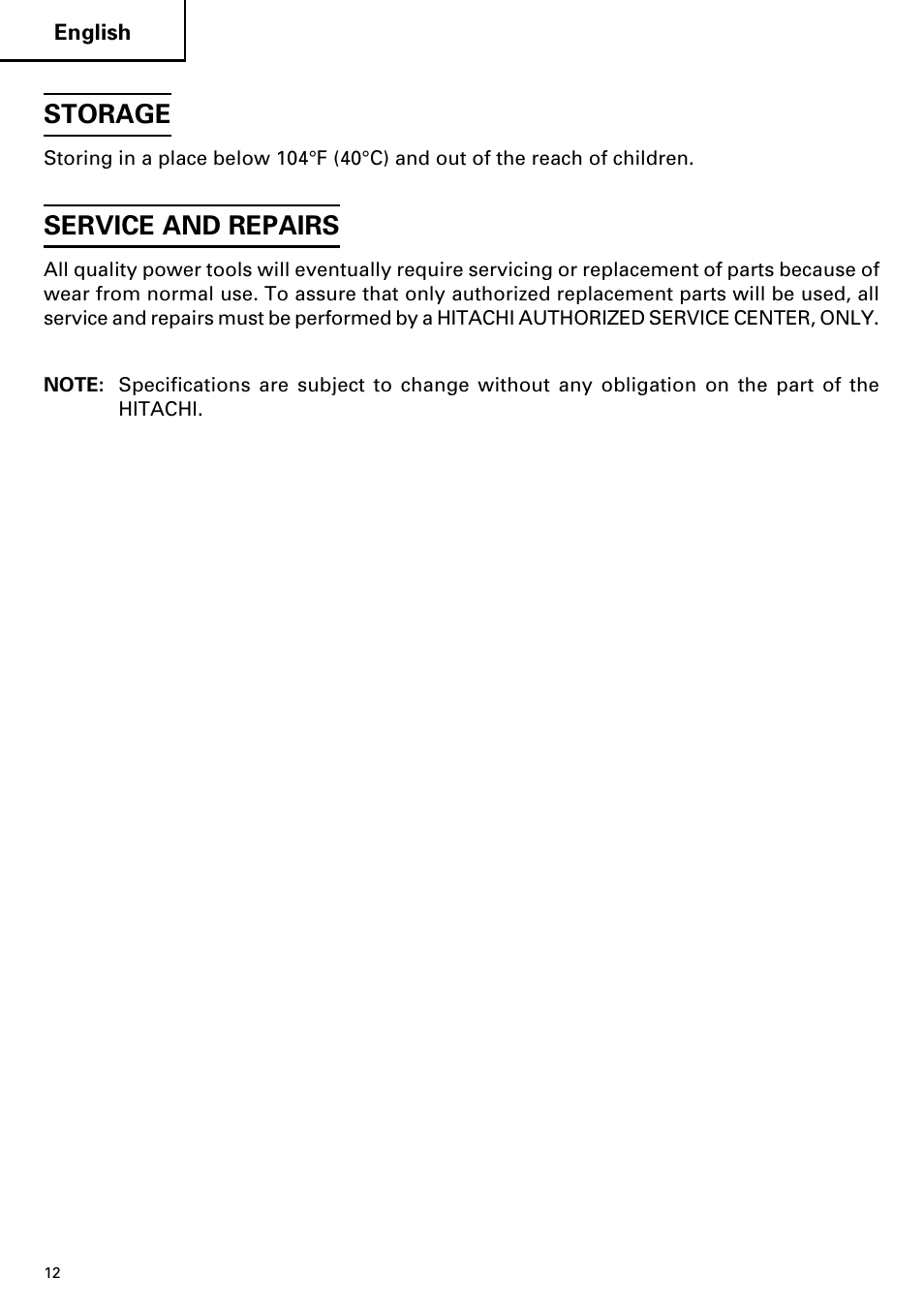 Storage, Service and repairs | InFocus UC 14YFA User Manual | Page 12 / 34