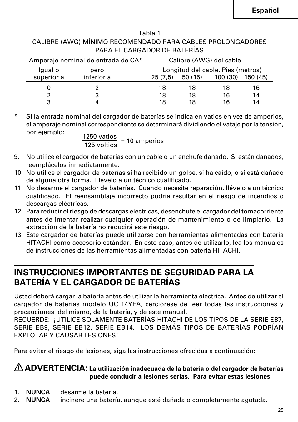 Advertencia | InFocus UC 14YFA User Manual | Page 25 / 34