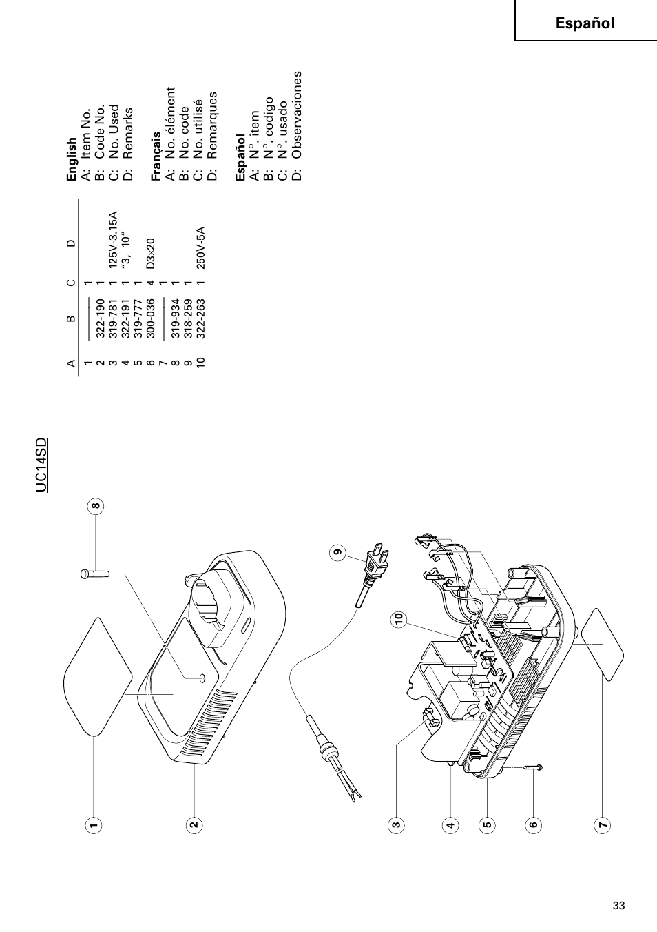 Español, Uc14sd | InFocus UC 14YFA User Manual | Page 33 / 34