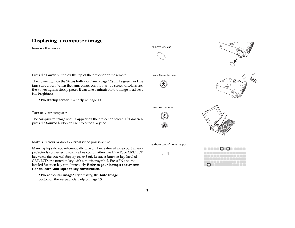 Displaying a computer image | InFocus IN37 User Manual | Page 8 / 39
