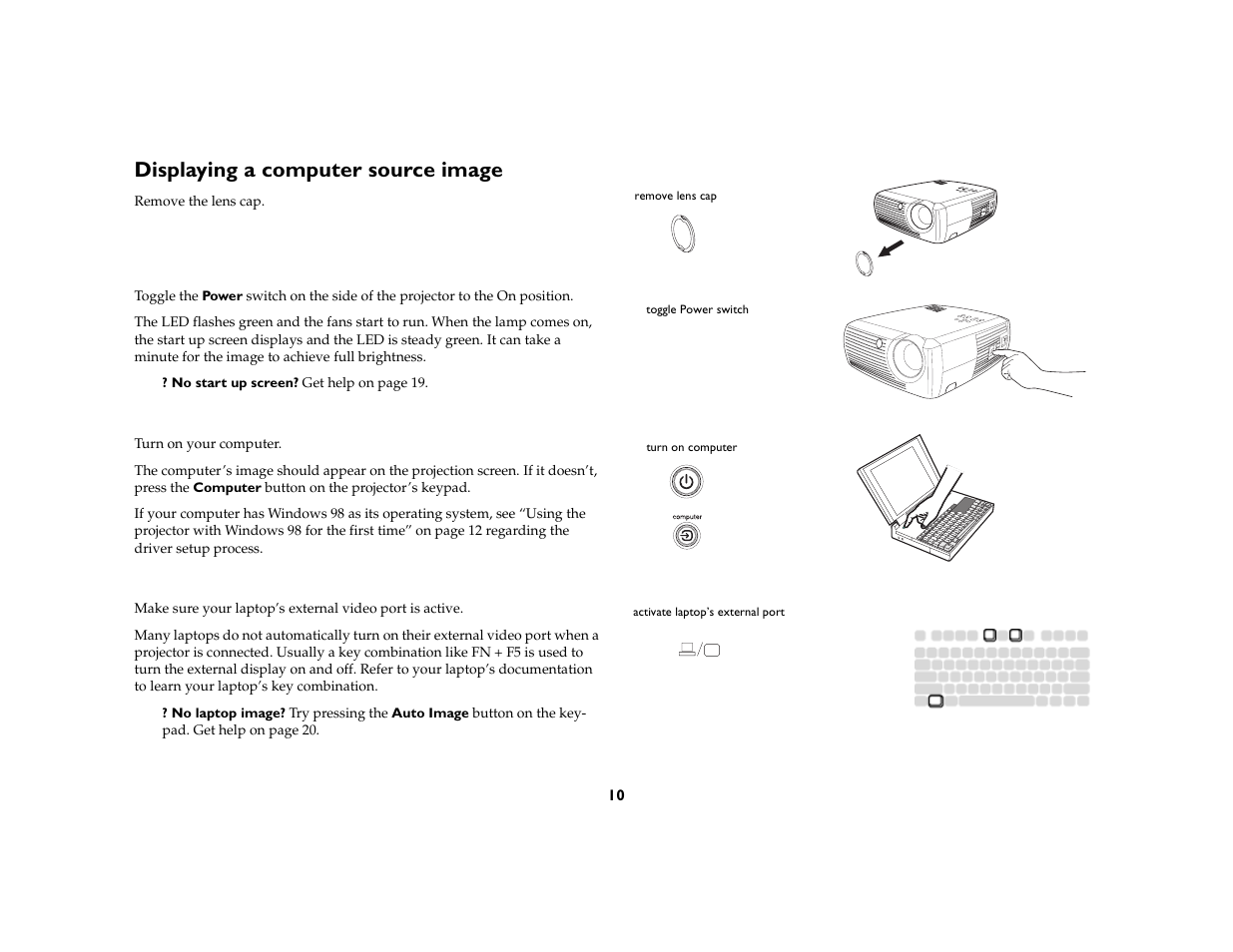 Displaying a computer source image | InFocus X1 User Manual | Page 10 / 49