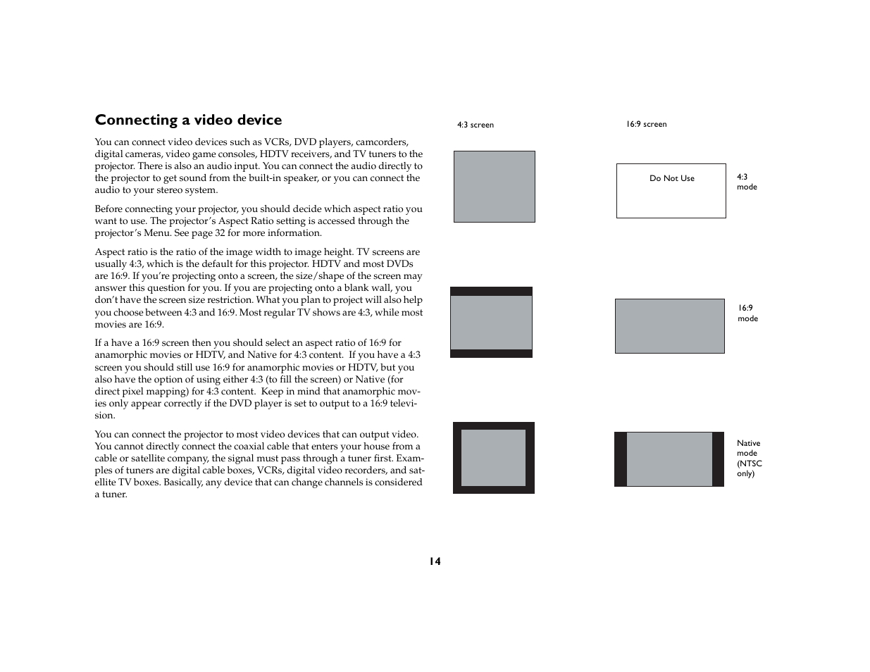 Connecting a video device | InFocus X1 User Manual | Page 14 / 49