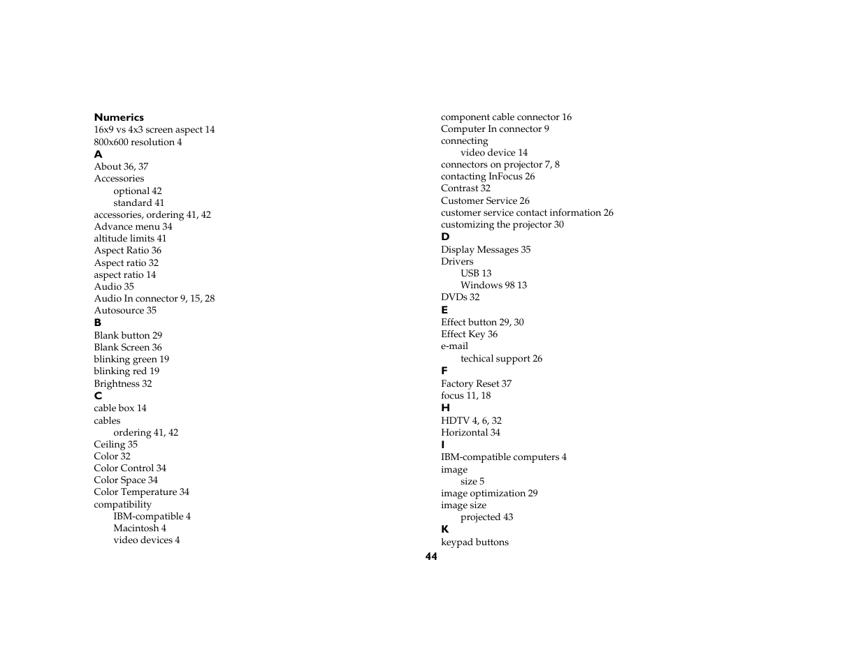 InFocus X1 User Manual | Page 44 / 49