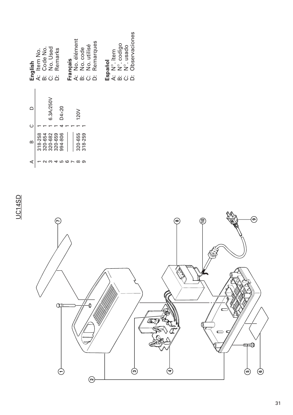 Uc14sd | InFocus UC 18SD User Manual | Page 31 / 32