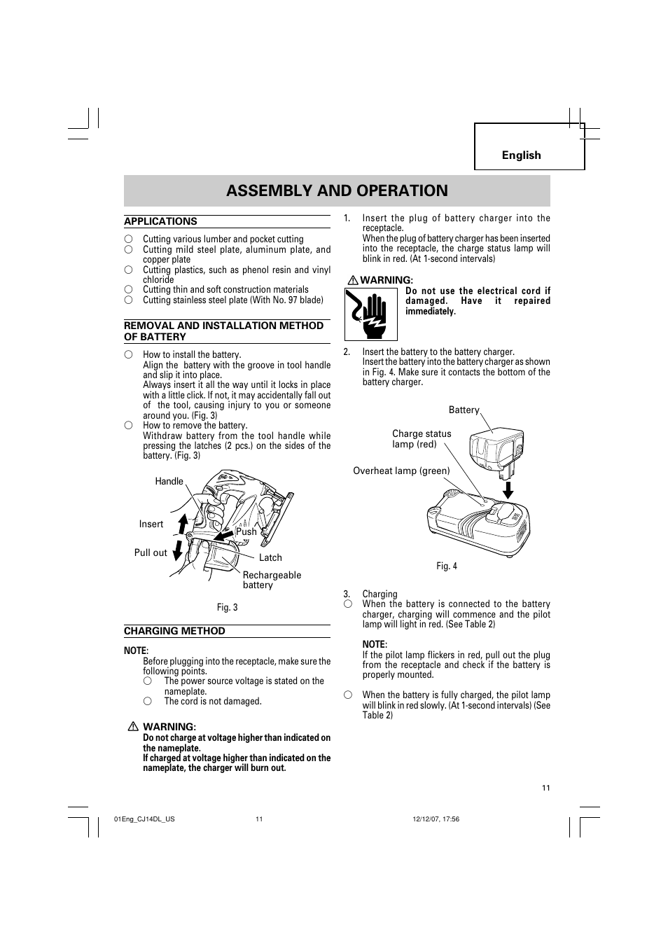 Assembly and operation | InFocus CJ 14DL User Manual | Page 11 / 64