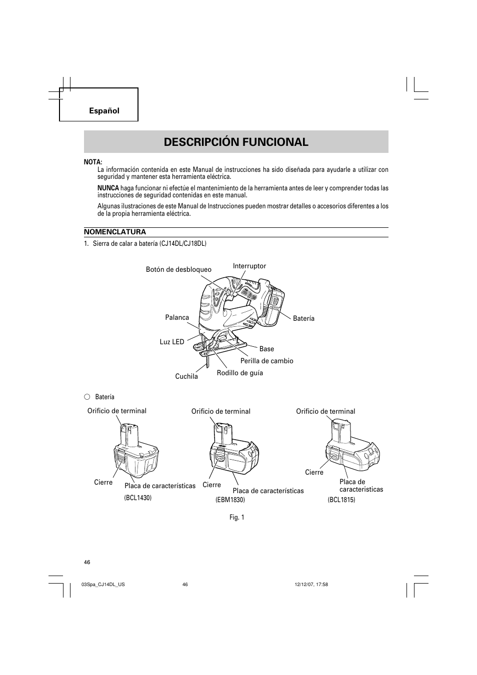 Descripción funcional | InFocus CJ 14DL User Manual | Page 46 / 64