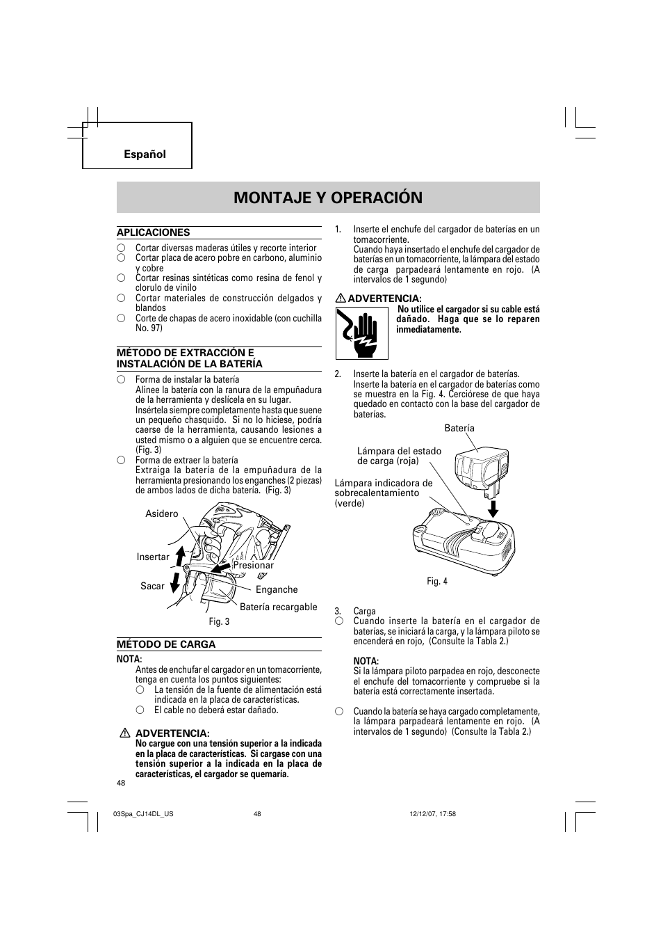 Montaje y operación | InFocus CJ 14DL User Manual | Page 48 / 64