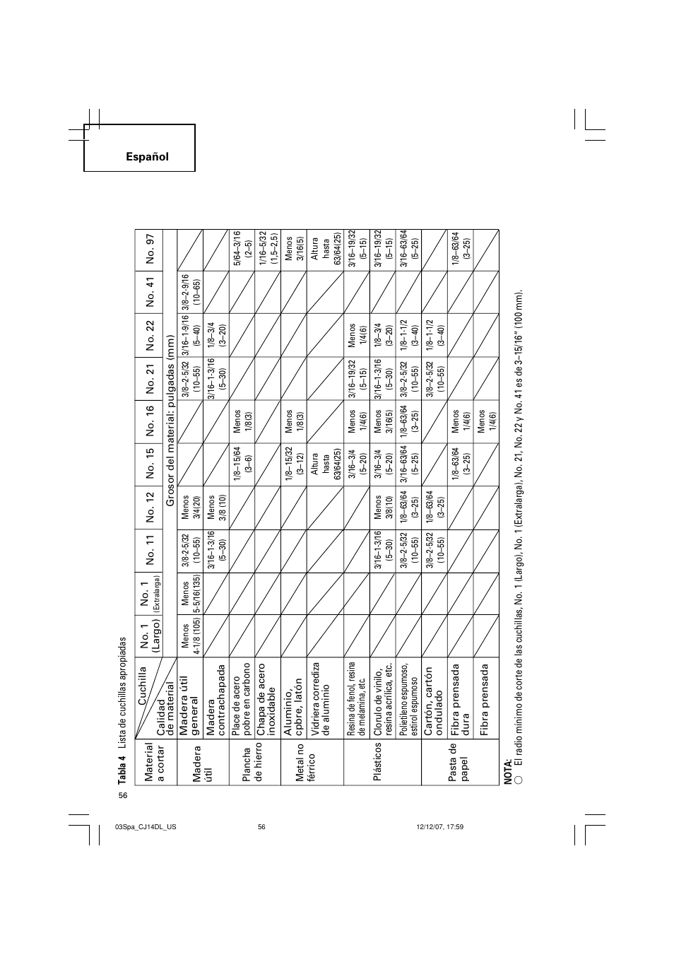 Español | InFocus CJ 14DL User Manual | Page 56 / 64