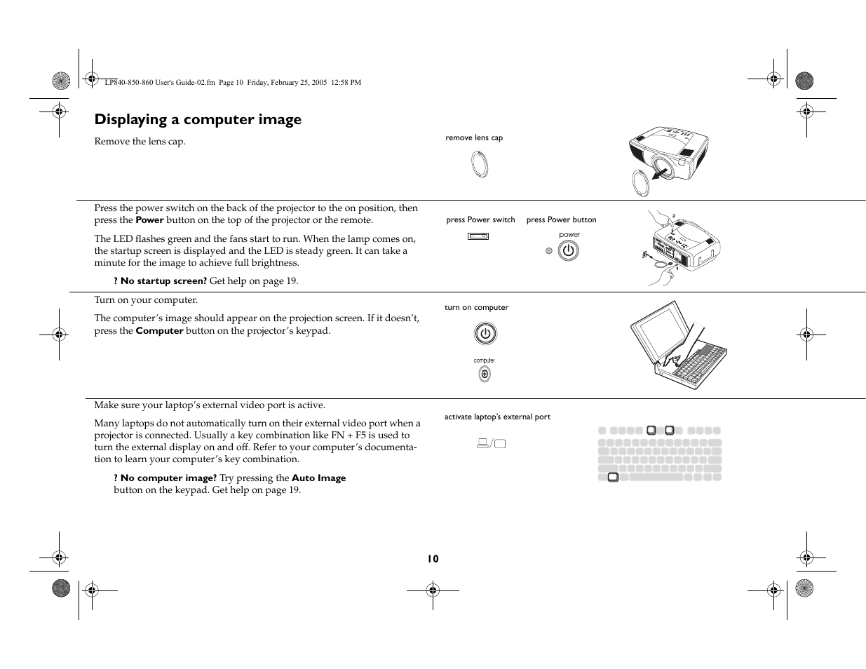 Displaying a computer image | InFocus INTEGRATION LP840 User Manual | Page 12 / 60