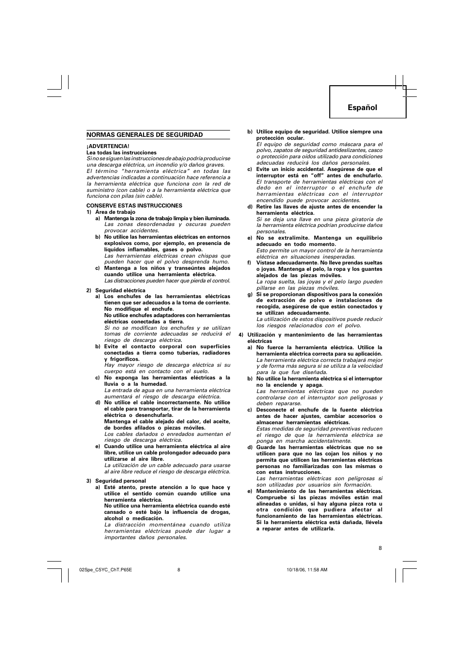 〲印敟䌵奃彃桔, Español | InFocus C 5YC User Manual | Page 9 / 22