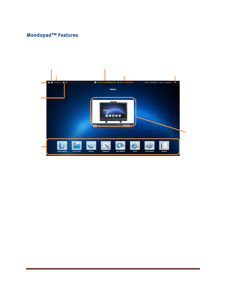 Mondopad™ features | InFocus INF5520 User Manual | Page 18 / 62